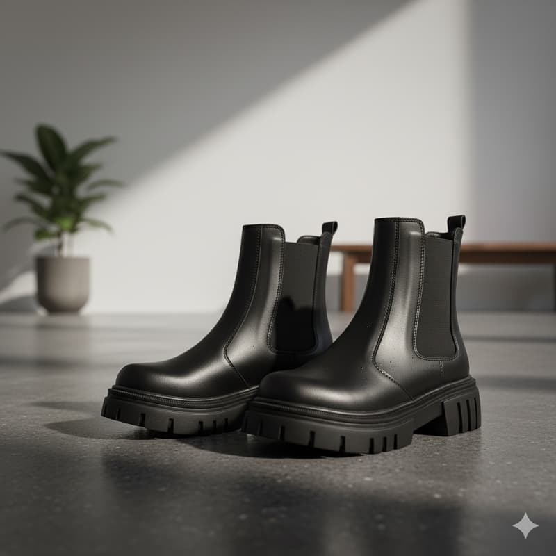 نیم بوت زنانه چلسی دوطرف کش-مشکی