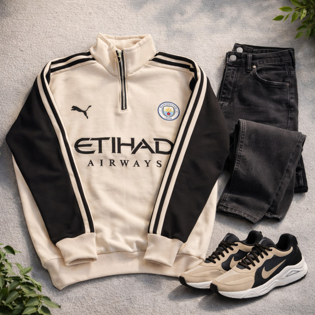 دورس نیم زیپ منچستر سیتی-کرم