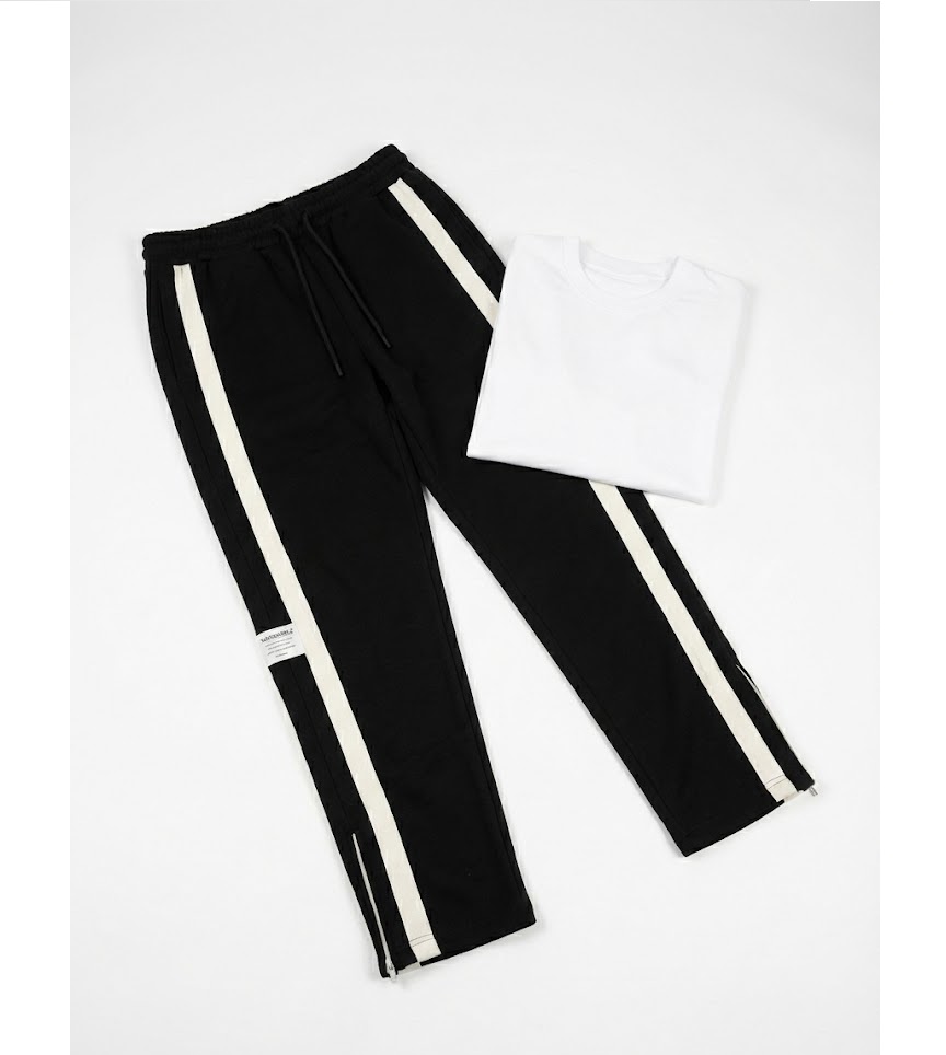 شلوار مردانه دونوار پایین زیپ مدل Alishan-مشکی