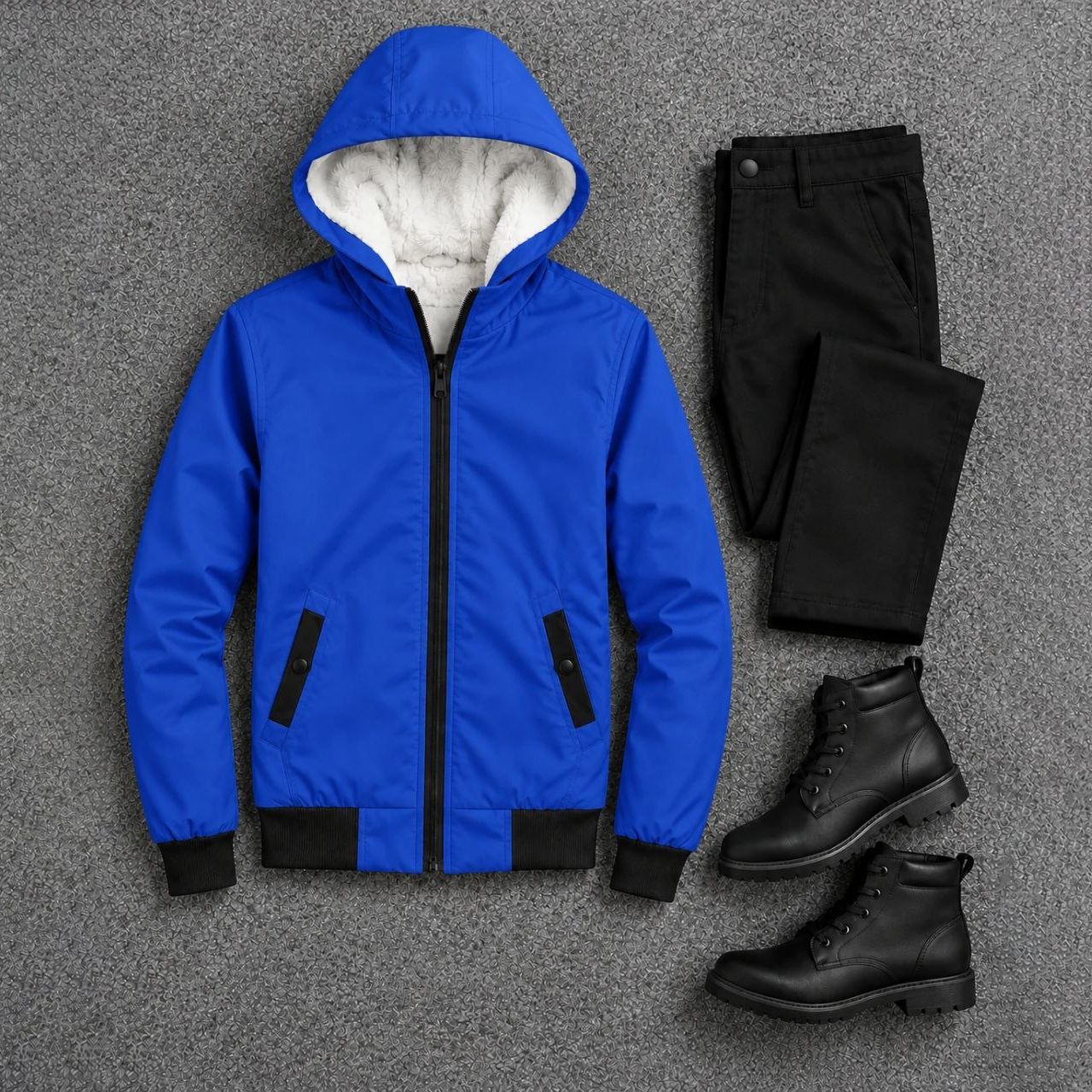 سوییشرت مردانه آبی داخل تمام خز مدل adidas