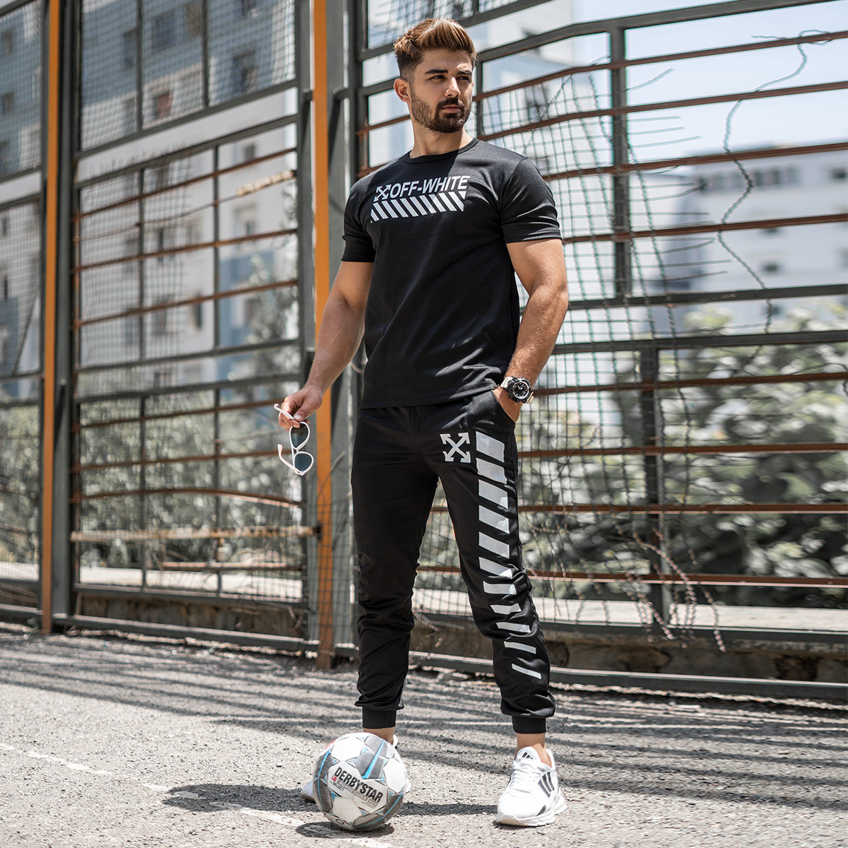 ست تیشرت شلوار off-white مردانه مدلVesta
