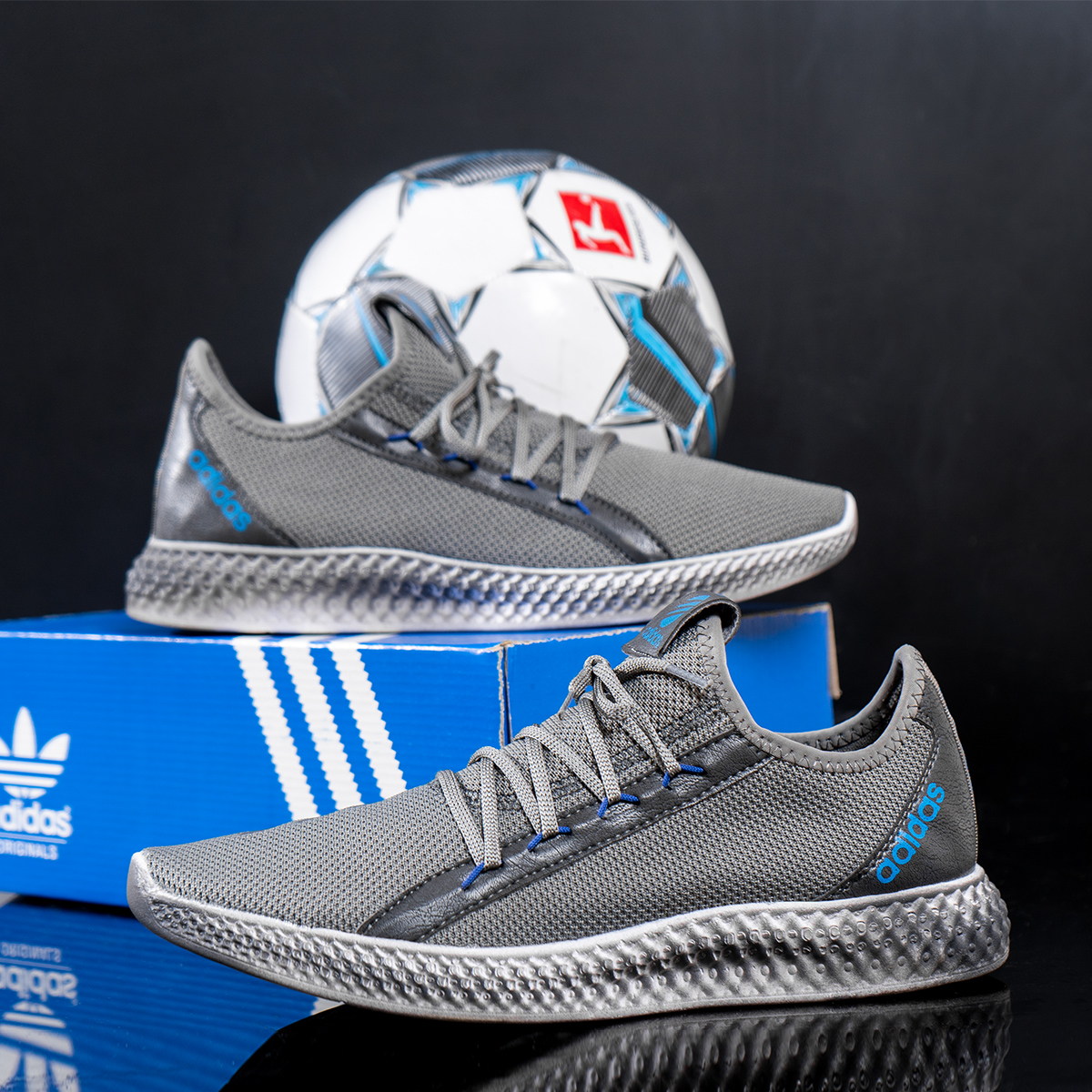 کفش ورزشی Adidas مردانه طوسی آبی مدل Barni