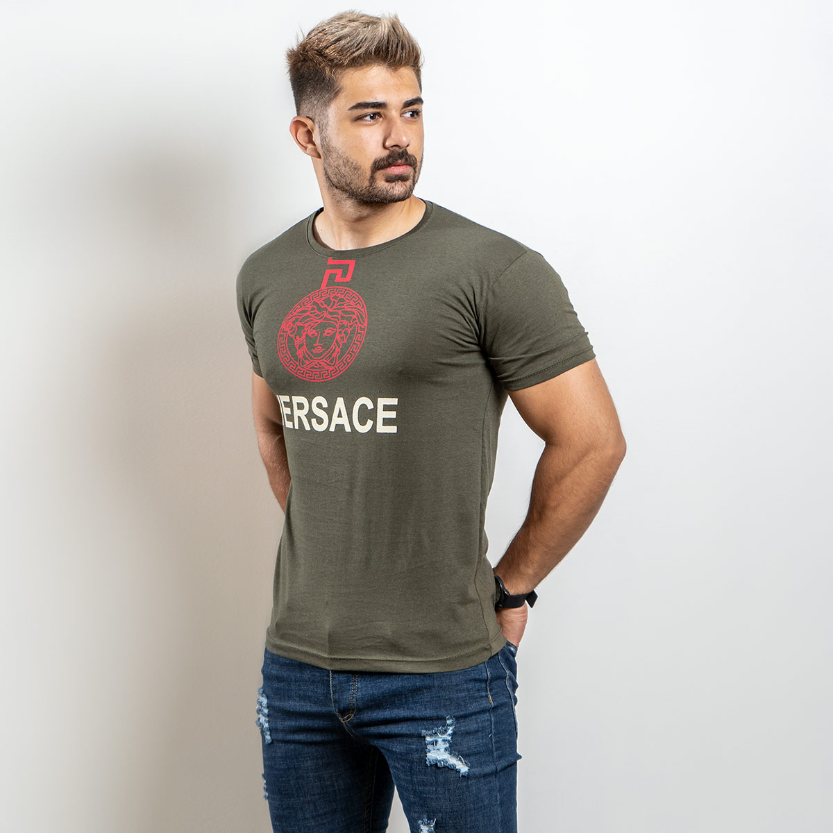 تیشرت Versace مردانه سبز مدل Janatan