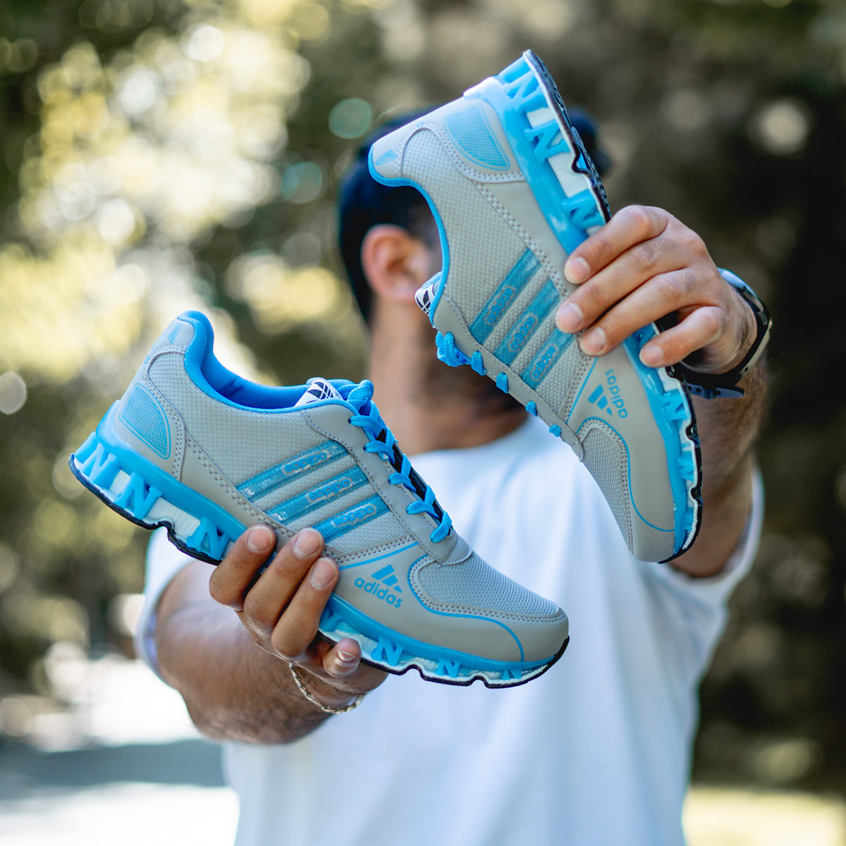 کفش ورزشی Adidas مردانه طوسی آبی مدل Gilva