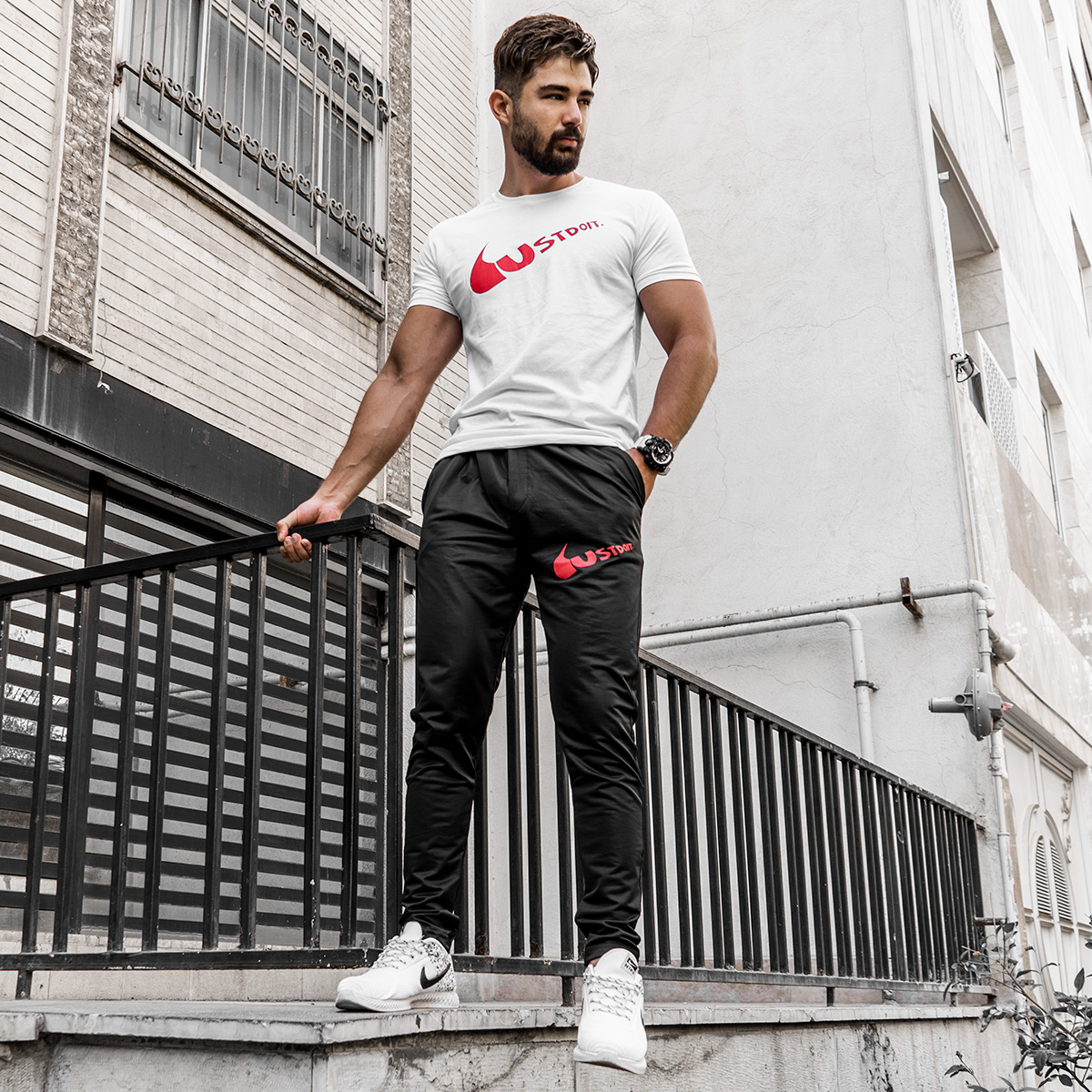 ست تیشرت شلوار Ust do itمردانه سفید مدلNeron