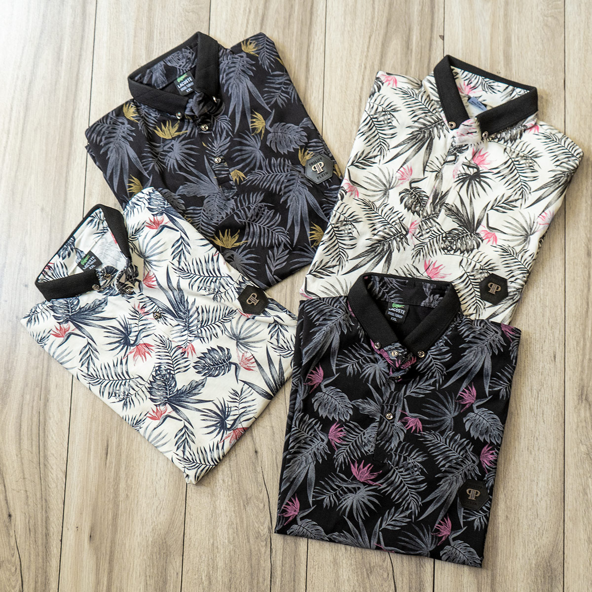 تیشرت Lacoste مردانه سفید قرمز مدل Rion