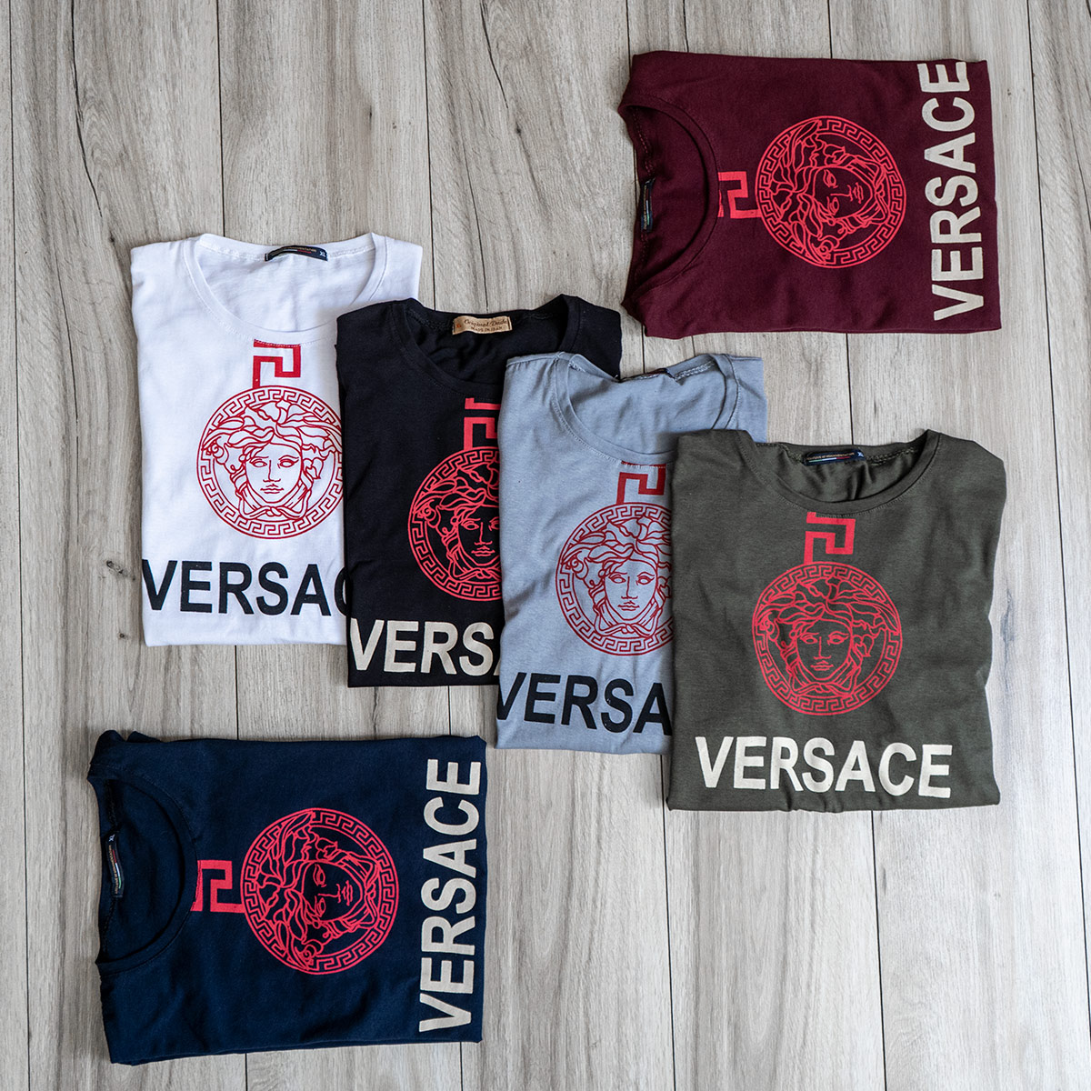 تیشرت Versace مردانه زرشکی مدل Janatan