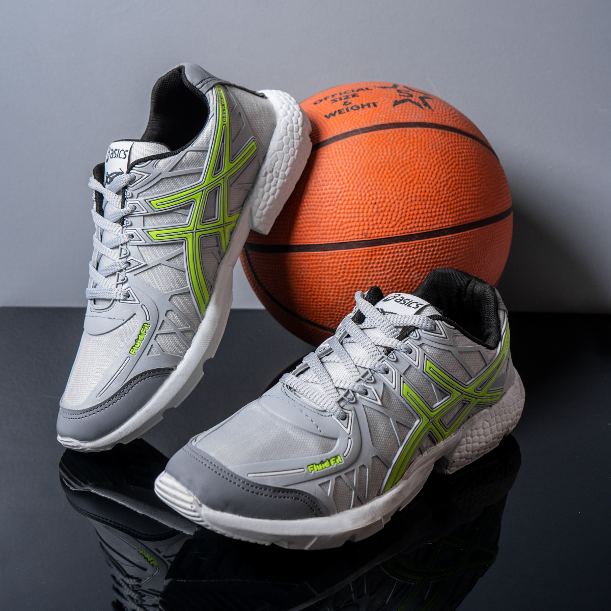 کفش ورزشی Asics مردانه طوسی سبز مدل Snopy