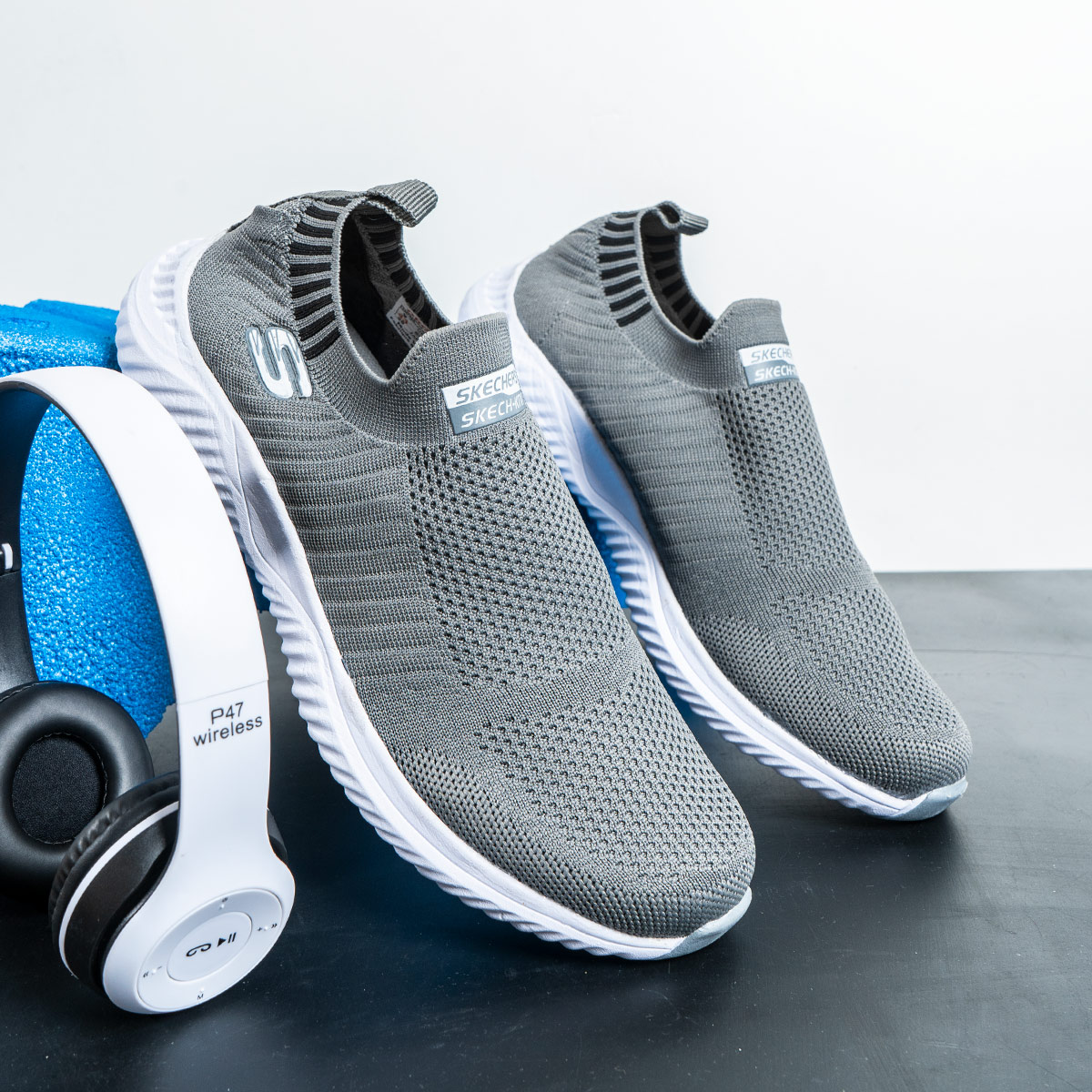 کفش ورزشیSKECHERS مردانه طوسی تیره مدل Balini-