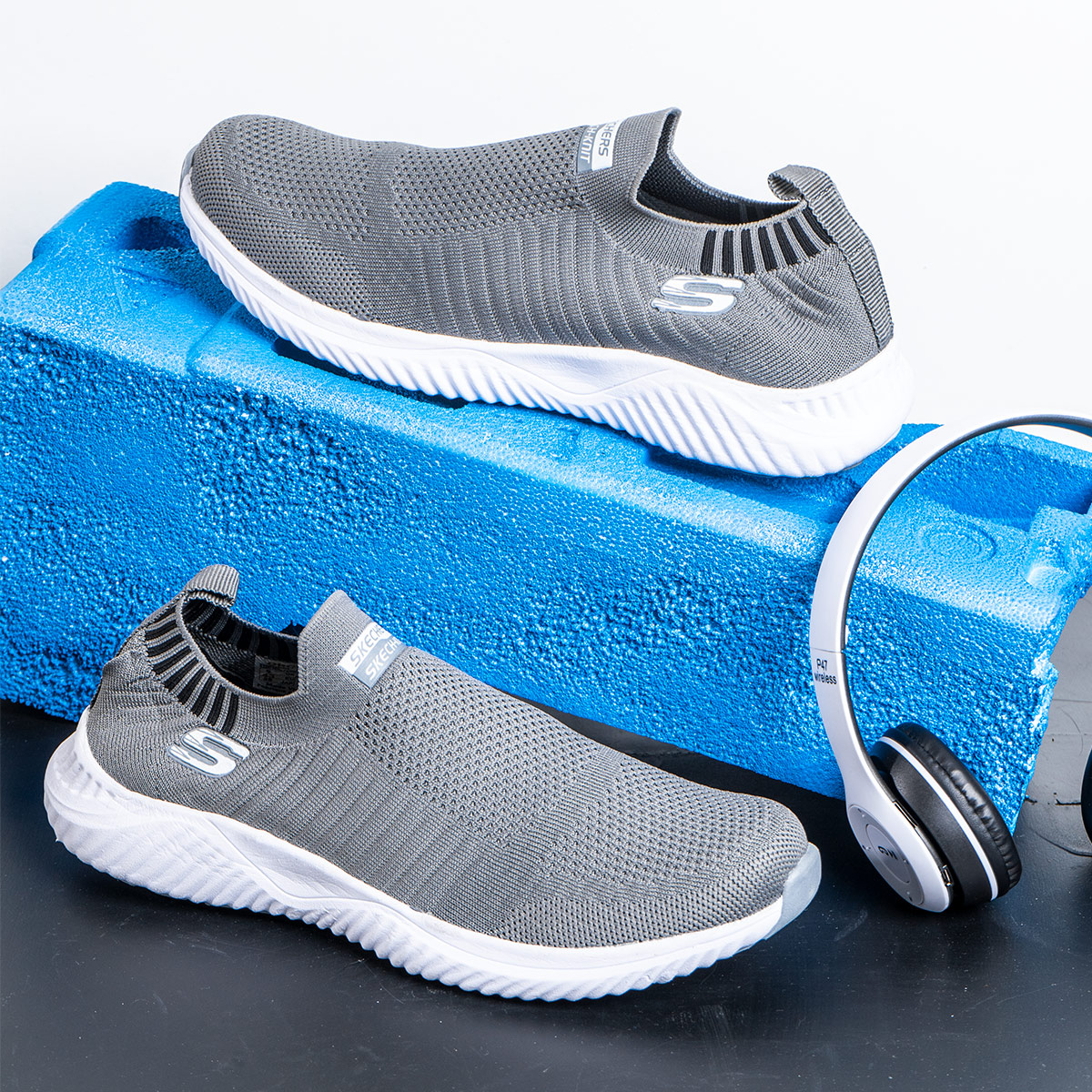 کفش ورزشیSKECHERS مردانه طوسی تیره مدل Balini-