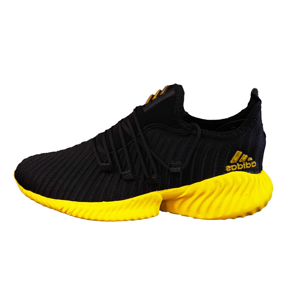 کفش ورزشی Adidas مردانه مشکی زیره زرد مدل River