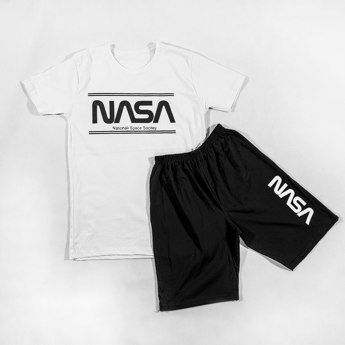 ست تیشرت شلوارک Nasa مردانه مدل Saron