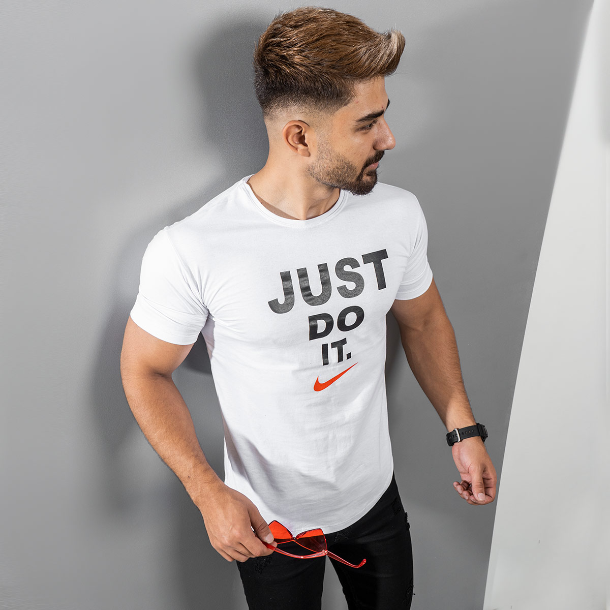 تیشرت Just Do It مردانه سفید مدل Ditro