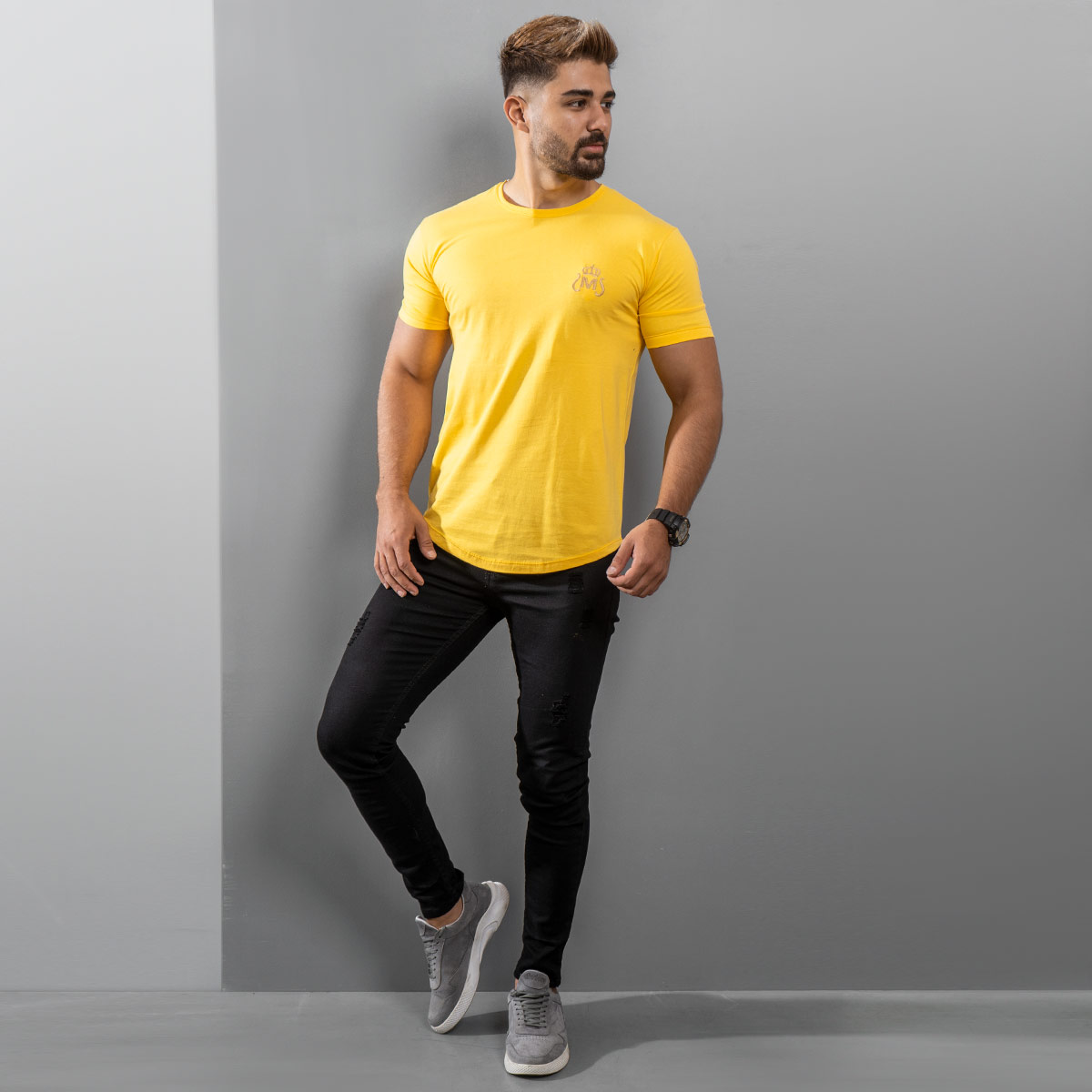 تیشرت مردانه زرد مدل Arat
