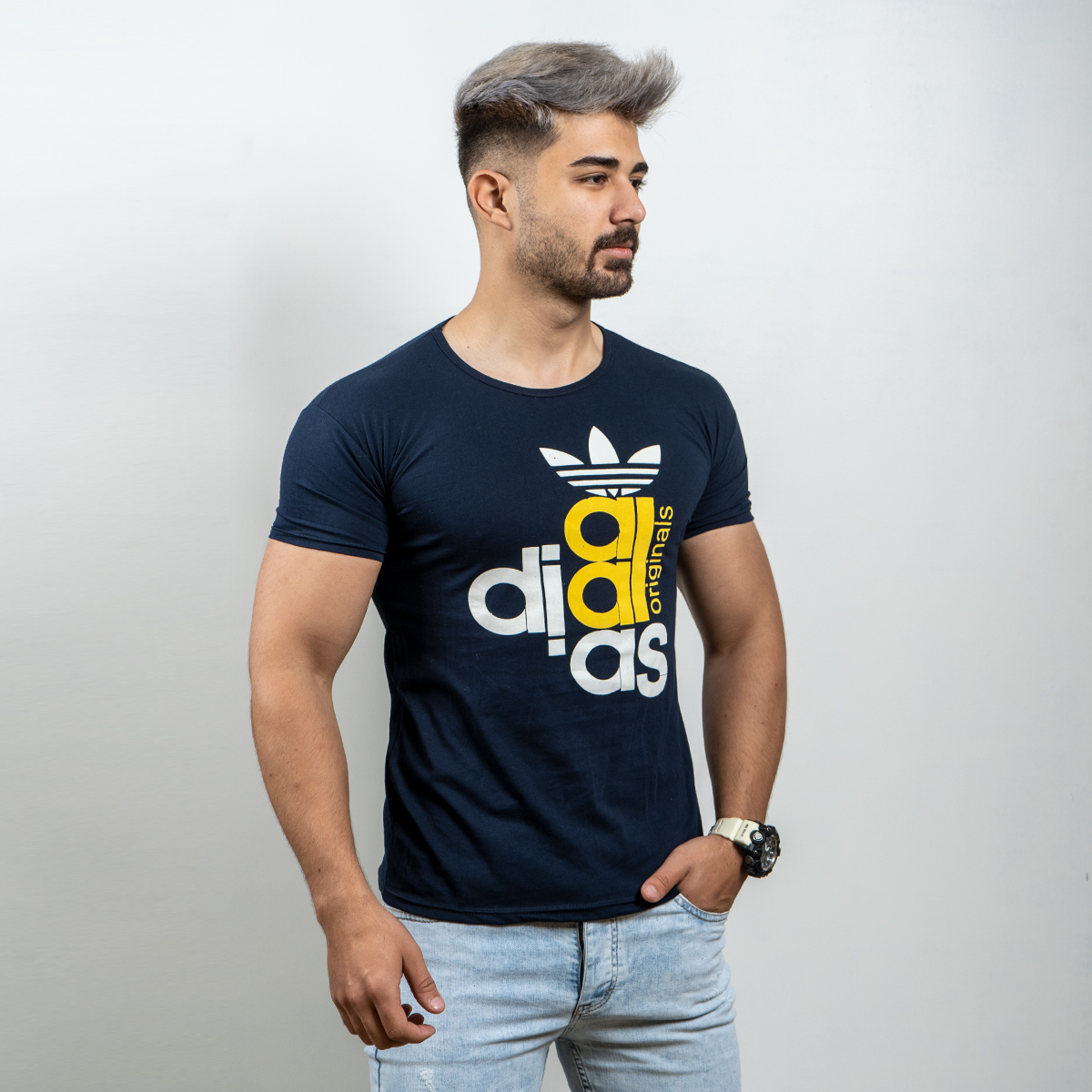 تیشرت Adidas مردانه سرمه ای مدل devan(T)
