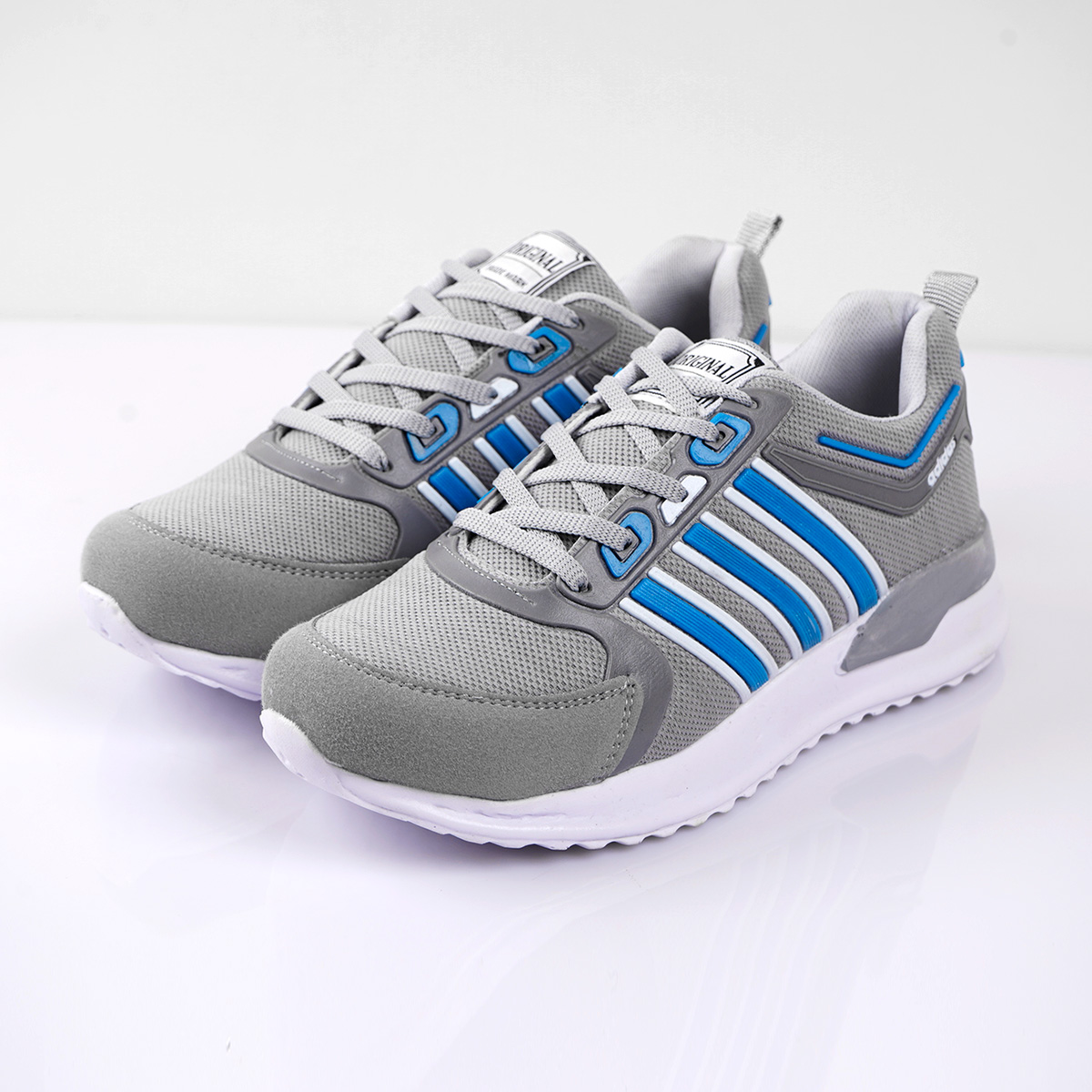 کفش ورزشی Adidas مردانه طوسی آبی مدل Hiden