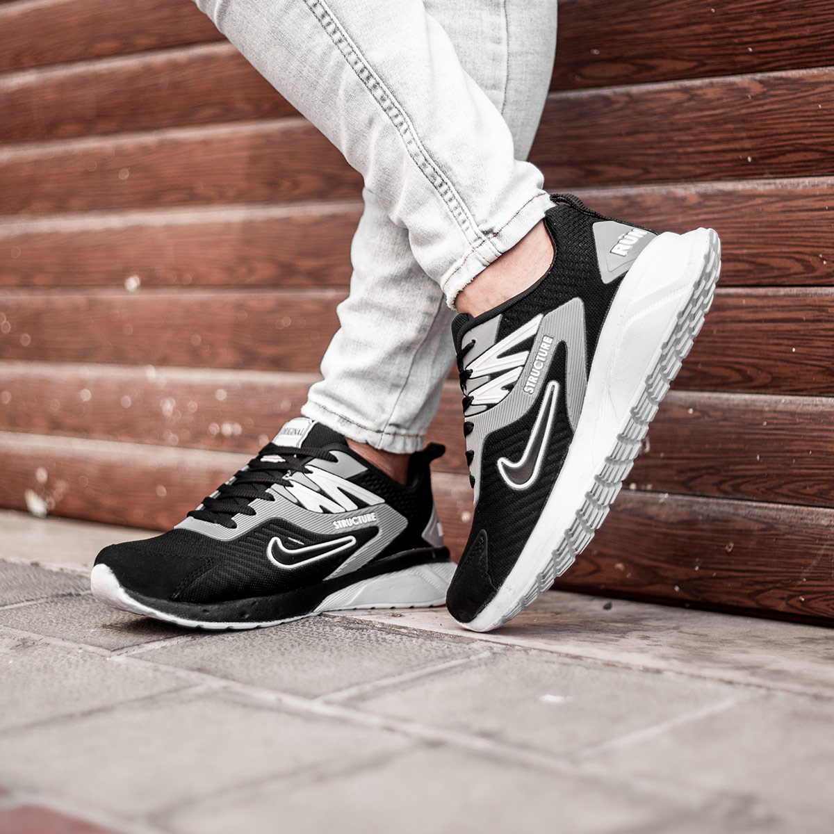 کفش ورزشی Nike Structure مردانه مشکی طوسی مدلZomit
