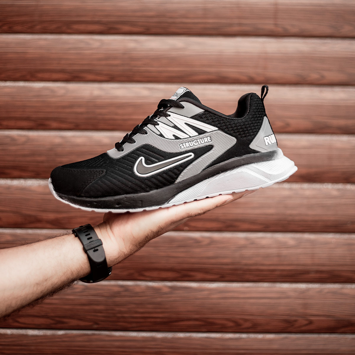 کفش ورزشی Nike Structure مردانه مشکی طوسی مدلZomit