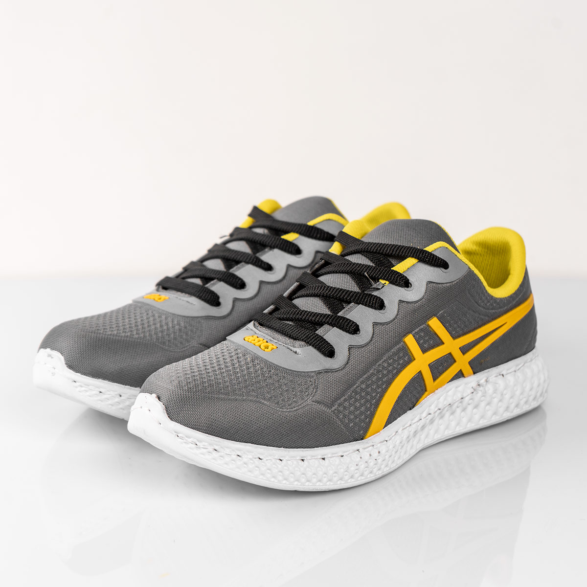 کفش ورزشی Asics مردانه طوسی زرد مدل Nardin(T)