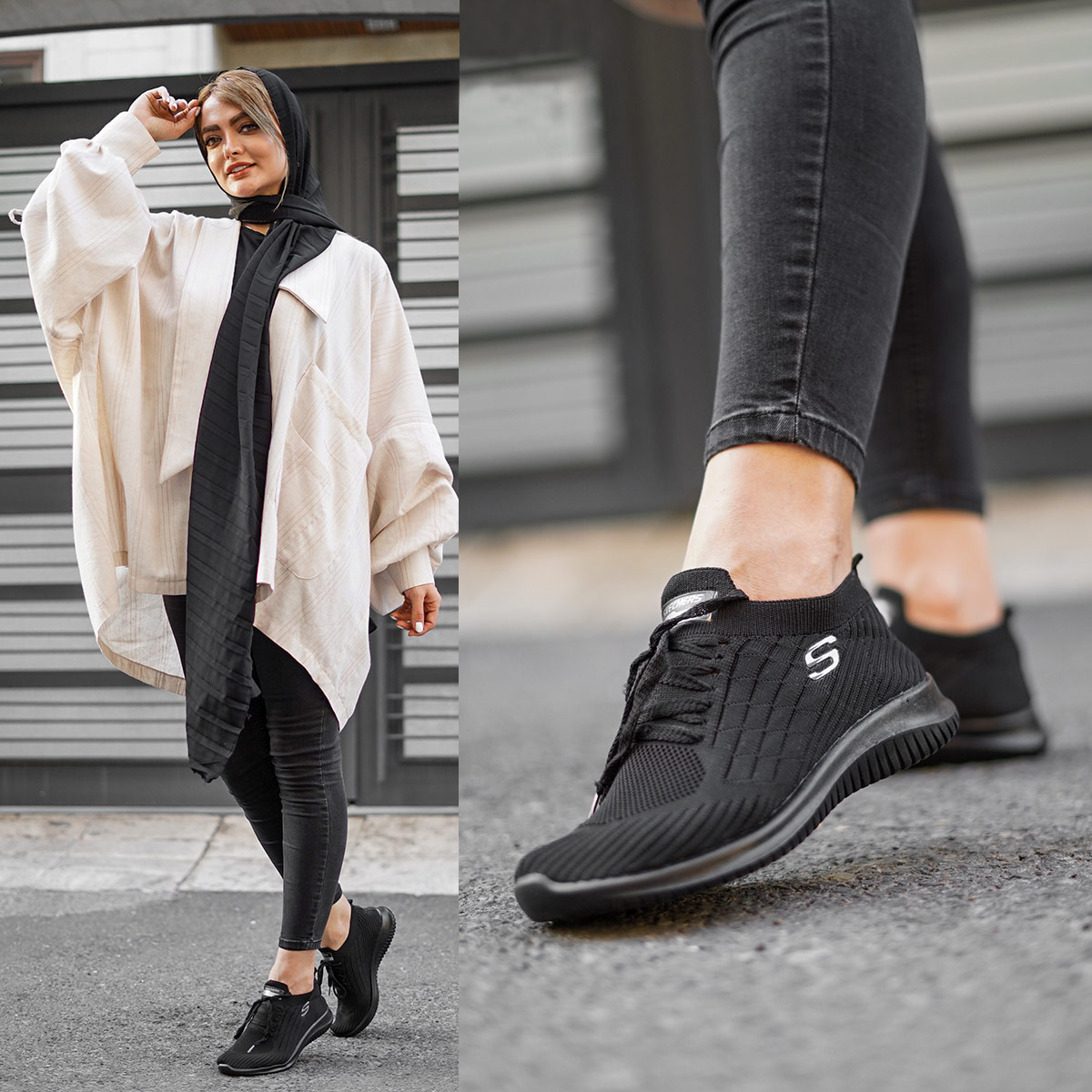 کفش ورزشی SKECHERS مشکی زنانه مدل Helena